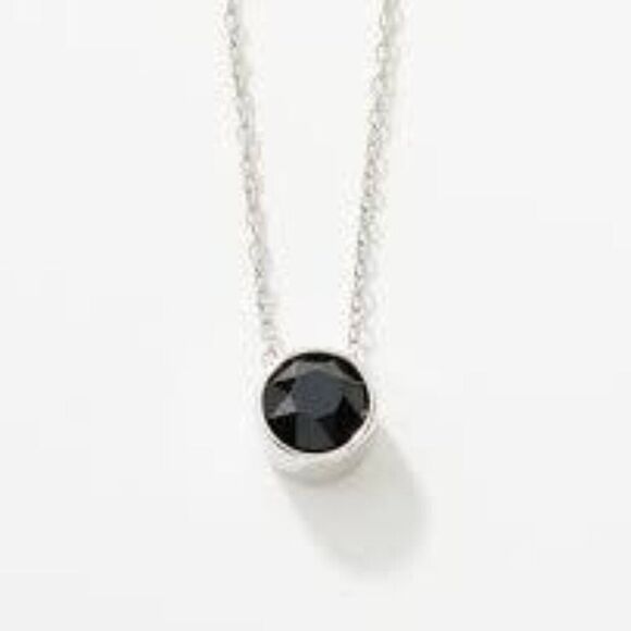 Touchstone Crystals TCS Jet Ice Black & Silver Crystal Pendant Necklace EUC - Picture 1 of 5